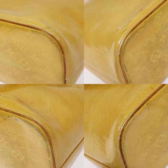 LOUIS VUITTON Monogram Vernis Houston Hand Bag Lime Yellow M91055 - Picture 10 of 13